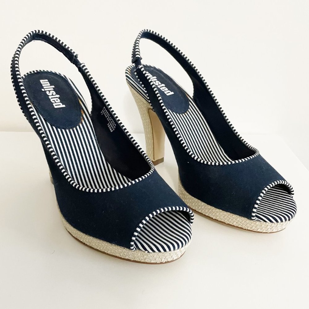 Unlisted | Navy Nautical Heels | 7.5